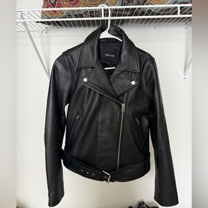 Madewell Black Leather Biker Moto Jacket